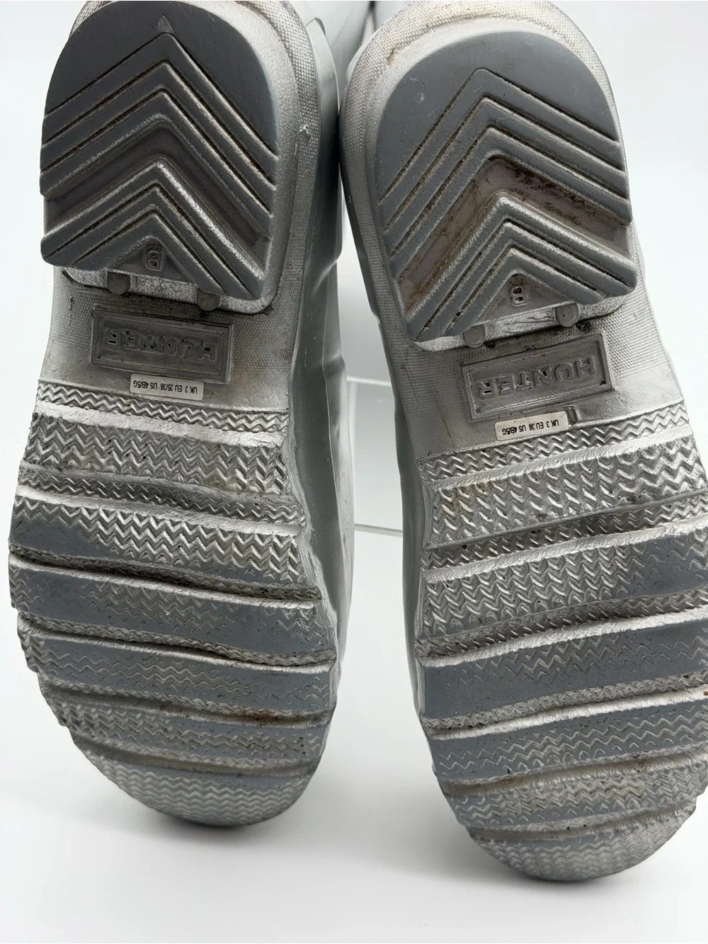 Hunter Original Kids Classic Silver Metallic Tall Rain Winter Boots Size US 4
